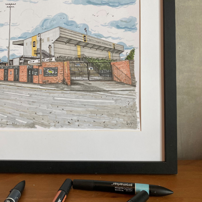 NOTTS Hand Drawn Meadow Lane Print