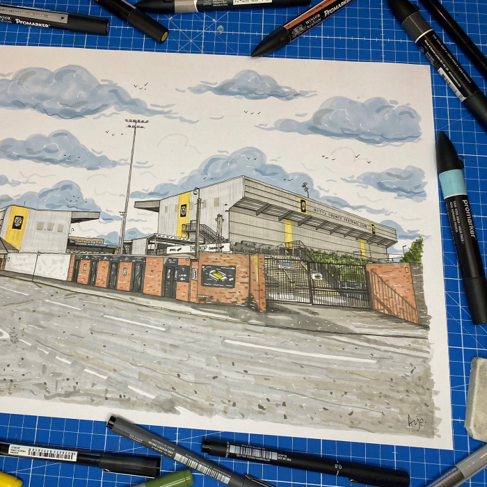 NOTTS Hand Drawn Meadow Lane Print