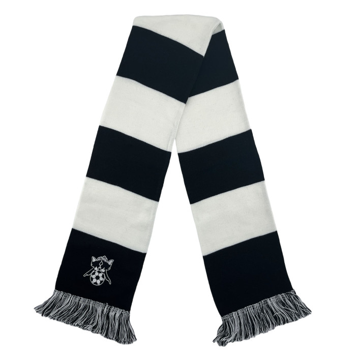 Embroidered crest bar scarf